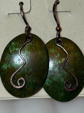 Jody Coyote for Macy’s Green Wired Metallic Earrings Sterling Silver Ear Wire